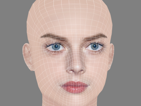 Samara Weaving Head - No Hair - Low poly head for game Modello 3D