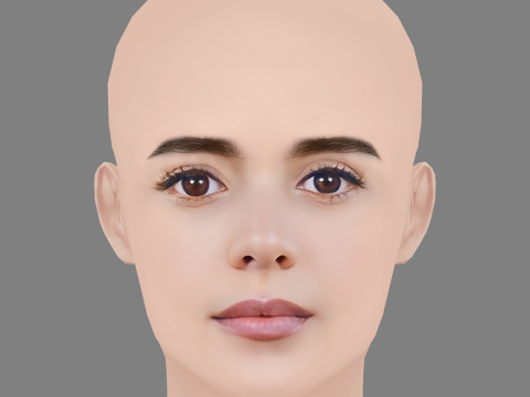 Samantha Siqueiros Head - No Hair - Low poly head for game Modello 3D
