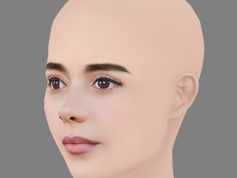Samantha Siqueiros Head - No Hair - Low poly head for game Modello 3D