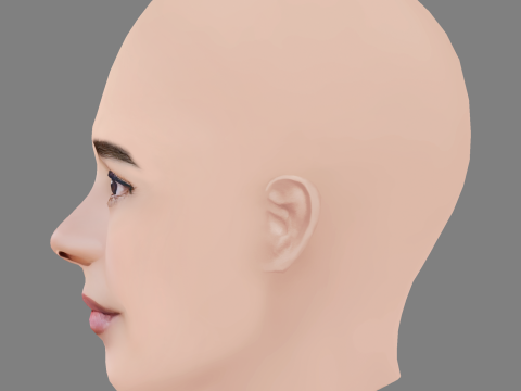 Samantha Siqueiros Head - No Hair - Low poly head for game Modello 3D