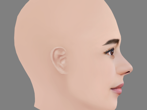 Samantha Siqueiros Head - No Hair - Low poly head for game Modello 3D