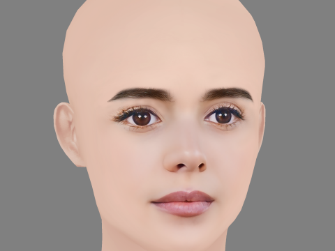 Samantha Siqueiros Head - No Hair - Low poly head for game Modello 3D