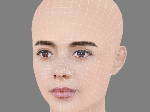 Samantha Siqueiros Head - No Hair - Low poly head for game Modello 3D