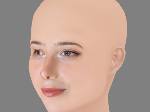 Salome Richard Head - No Hair - Low poly head for game 3D 模型