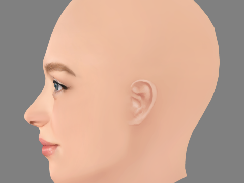 Sadie Sink Head - No Hair - Low poly head for game Model 3D