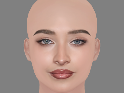 Sabrina Carpenter Head - No Hair - Low poly head for game 3D Model