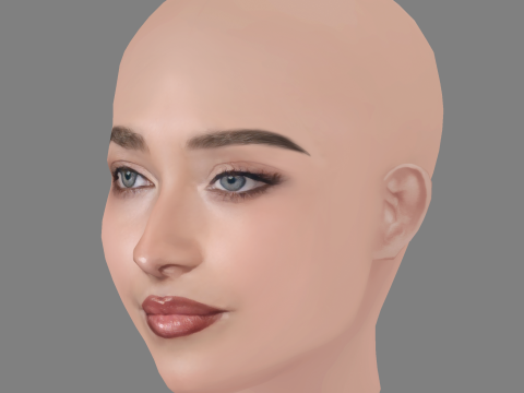 Sabrina Carpenter Head - No Hair - Low poly head for game 3D Model