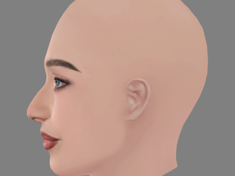 Sabrina Carpenter Head - No Hair - Low poly head for game 3D Model