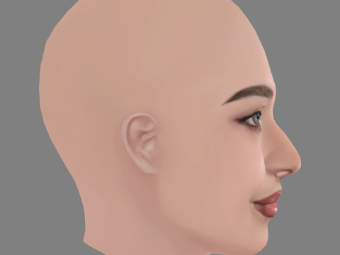 Sabrina Carpenter Head - No Hair - Low poly head for game 3D Model
