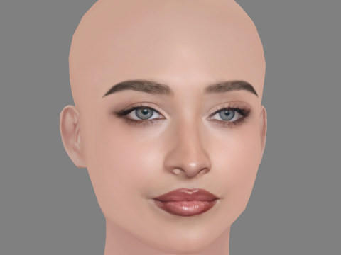 Sabrina Carpenter Head - No Hair - Low poly head for game 3D Model
