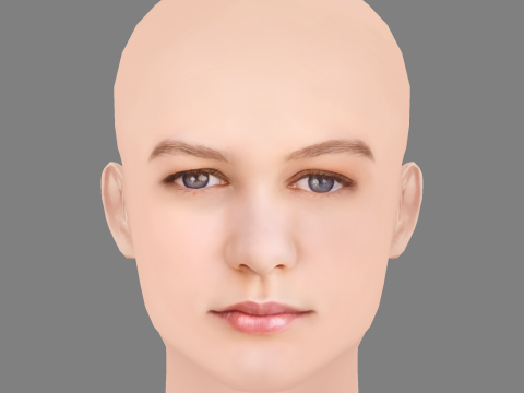 Ryan Simpkins Head - No Hair - Low poly head for game Modèle 3D
