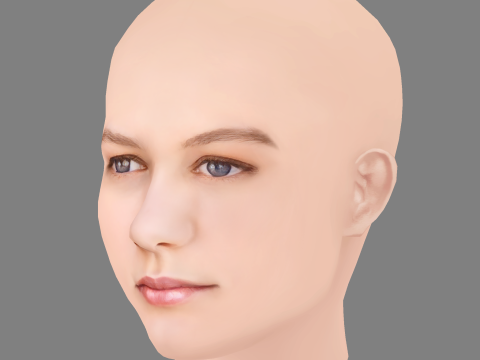 Ryan Simpkins Head - No Hair - Low poly head for game Modèle 3D