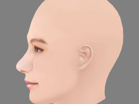 Ryan Simpkins Head - No Hair - Low poly head for game Modèle 3D