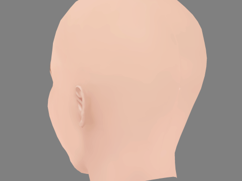 Ryan Simpkins Head - No Hair - Low poly head for game Modèle 3D