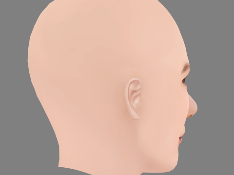 Ryan Simpkins Head - No Hair - Low poly head for game Modèle 3D