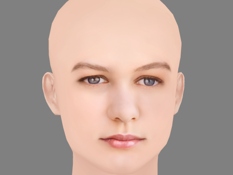 Ryan Simpkins Head - No Hair - Low poly head for game Modèle 3D