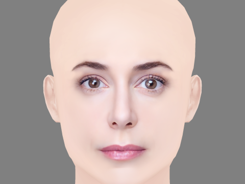 Ruth Diaz Head - No Hair - Low poly head for game 3D Model