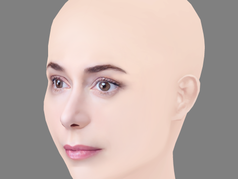 Ruth Diaz Head - No Hair - Low poly head for game 3D Model