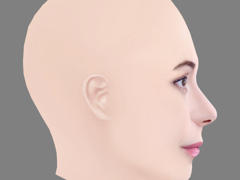 Ruth Diaz Head - No Hair - Low poly head for game 3D Model