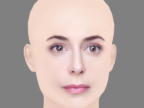 Ruth Diaz Head - No Hair - Low poly head for game 3D Model