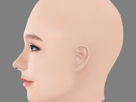 Ruby Stokes Head - No Hair - Low poly head for game 3D Model