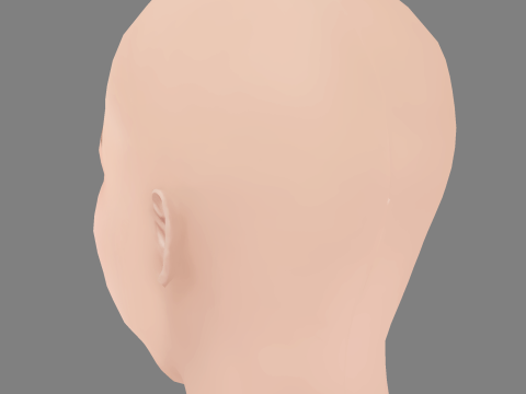 Ruby Stokes Head - No Hair - Low poly head for game 3D Model