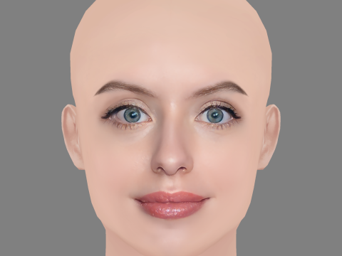 Rosie Day Head - No Hair - Low poly head for game 3D मॉडल