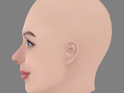 Rosie Day Head - No Hair - Low poly head for game 3D मॉडल