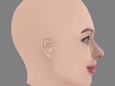 Rosie Day Head - No Hair - Low poly head for game 3D मॉडल