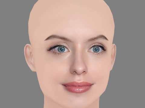 Rosie Day Head - No Hair - Low poly head for game 3D मॉडल