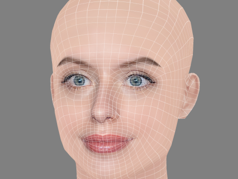 Rosie Day Head - No Hair - Low poly head for game 3D मॉडल