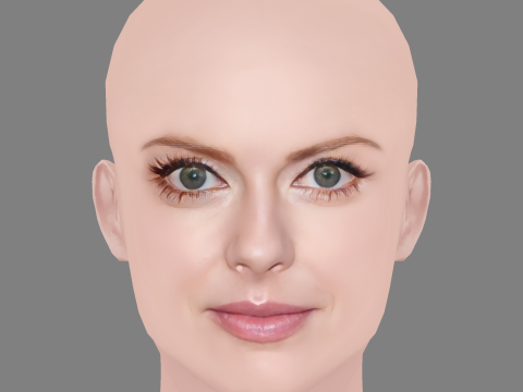 Rose McIver Head - No Hair - Low poly head for game 3D 模型