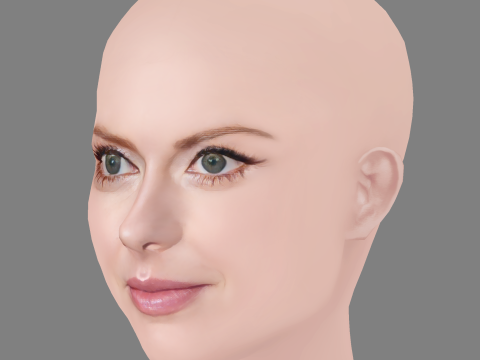 Rose McIver Head - No Hair - Low poly head for game 3D 模型