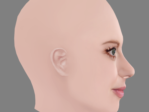 Rose McIver Head - No Hair - Low poly head for game 3D 模型