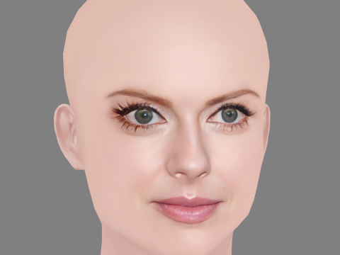 Rose McIver Head - No Hair - Low poly head for game 3D 模型