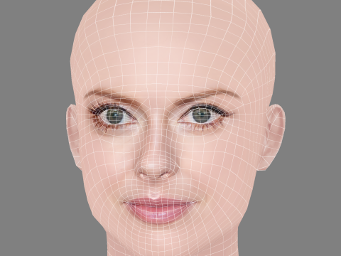 Rose McIver Head - No Hair - Low poly head for game 3D 模型