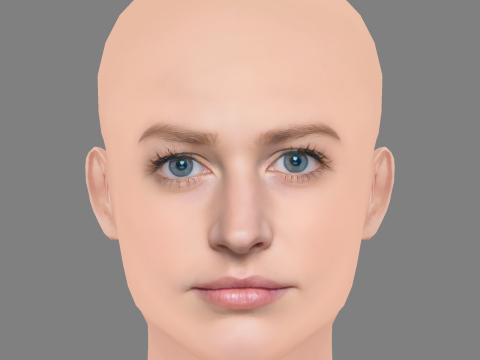 Ria Zmitrowicz Head - No Hair - Low poly head for game Modelo 3D