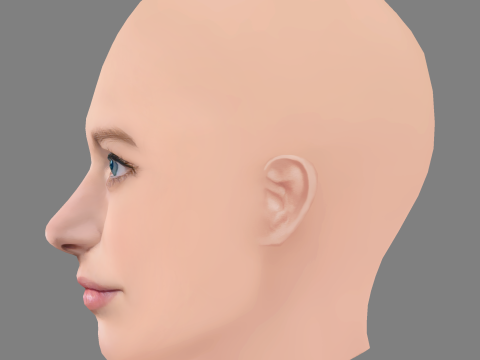 Ria Zmitrowicz Head - No Hair - Low poly head for game Modelo 3D