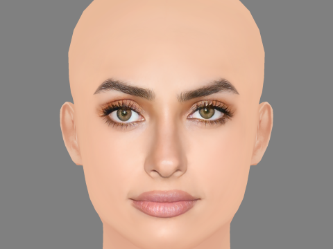 Renata Notni Head - No Hair - Low poly head for game 3D Model