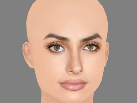 Renata Notni Head - No Hair - Low poly head for game 3D Model