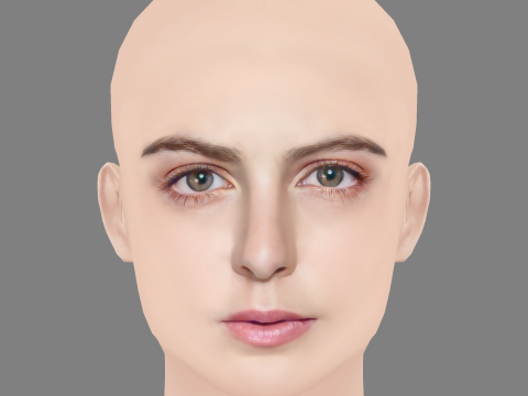 Regina Pavon Head - No Hair - Low poly head for game 3D 模型