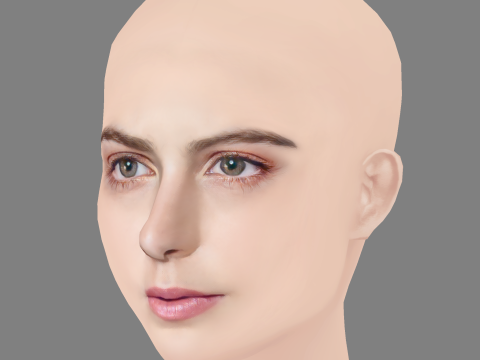 Regina Pavon Head - No Hair - Low poly head for game 3D 模型