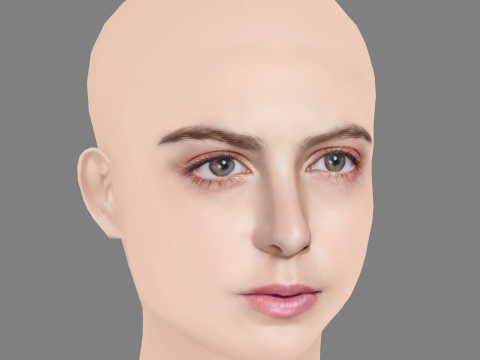 Regina Pavon Head - No Hair - Low poly head for game 3D 模型