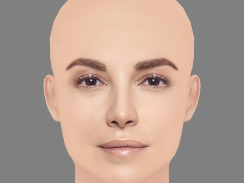 Regina Blandon Head - No Hair - Low poly head for game Modèle 3D