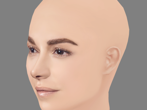 Regina Blandon Head - No Hair - Low poly head for game Modèle 3D