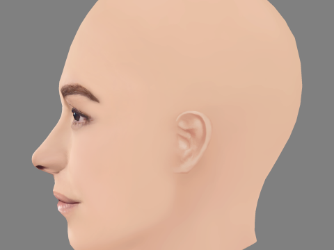 Regina Blandon Head - No Hair - Low poly head for game Modèle 3D