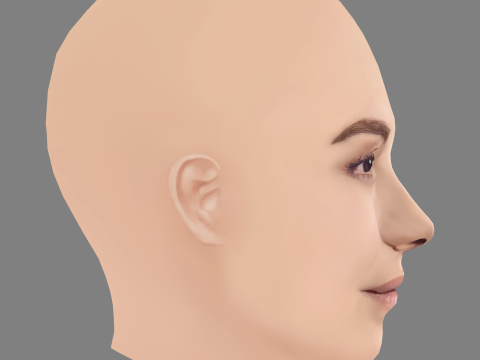 Regina Blandon Head - No Hair - Low poly head for game Modèle 3D