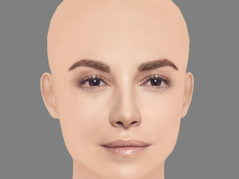 Regina Blandon Head - No Hair - Low poly head for game Modèle 3D