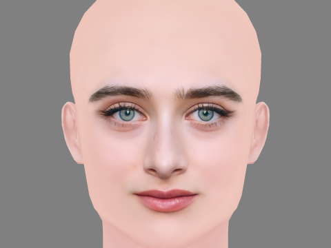 Raffey Cassidy Head - No Hair - Low poly head for game 3D Model