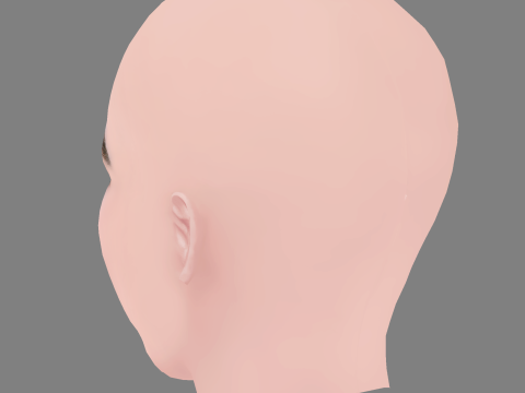 Raffey Cassidy Head - No Hair - Low poly head for game 3D Model